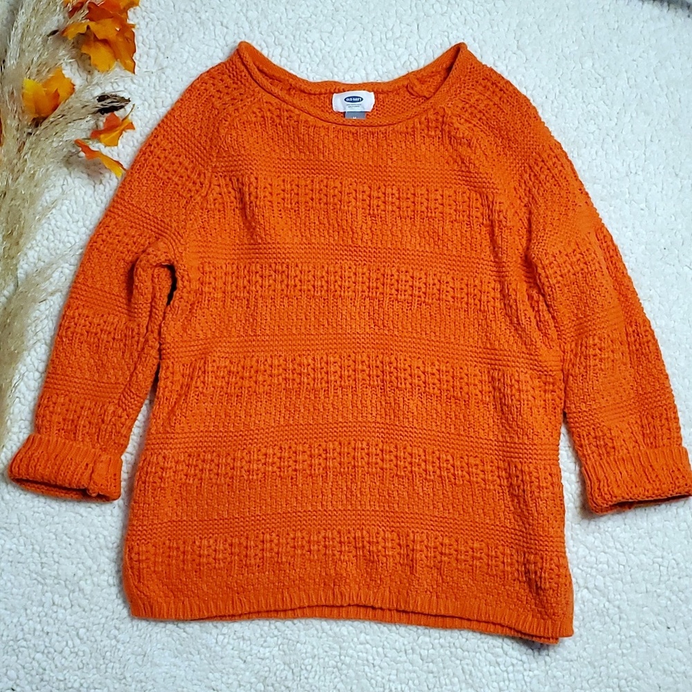 Old Navy (M) Chunky Knit Pumpkin Orange Sweater